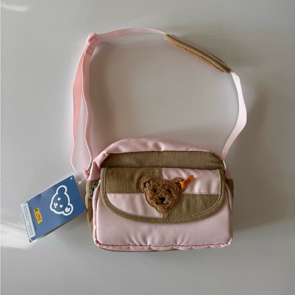 Steiff Purse Teddy Bear Padded Pink